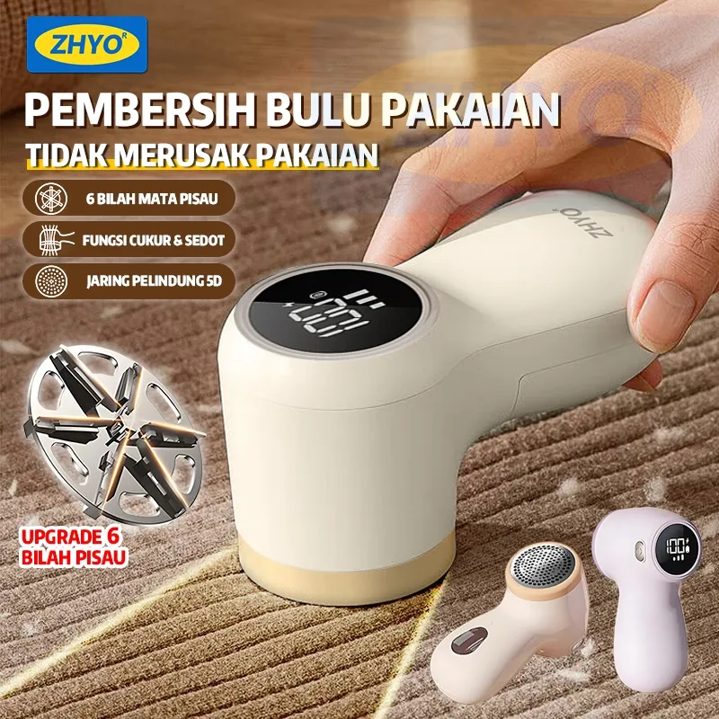 Jual ZHYO Alat Penghilang Bulu Pakaian 6 Pisau 2-in-1 Penye…