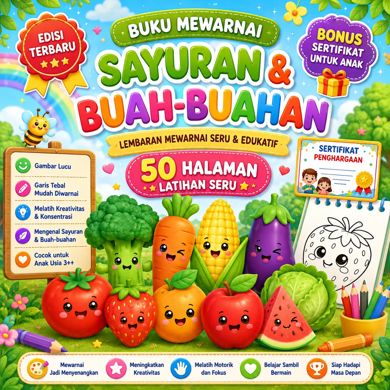 COLORING BOOK SAYUR & BUAH