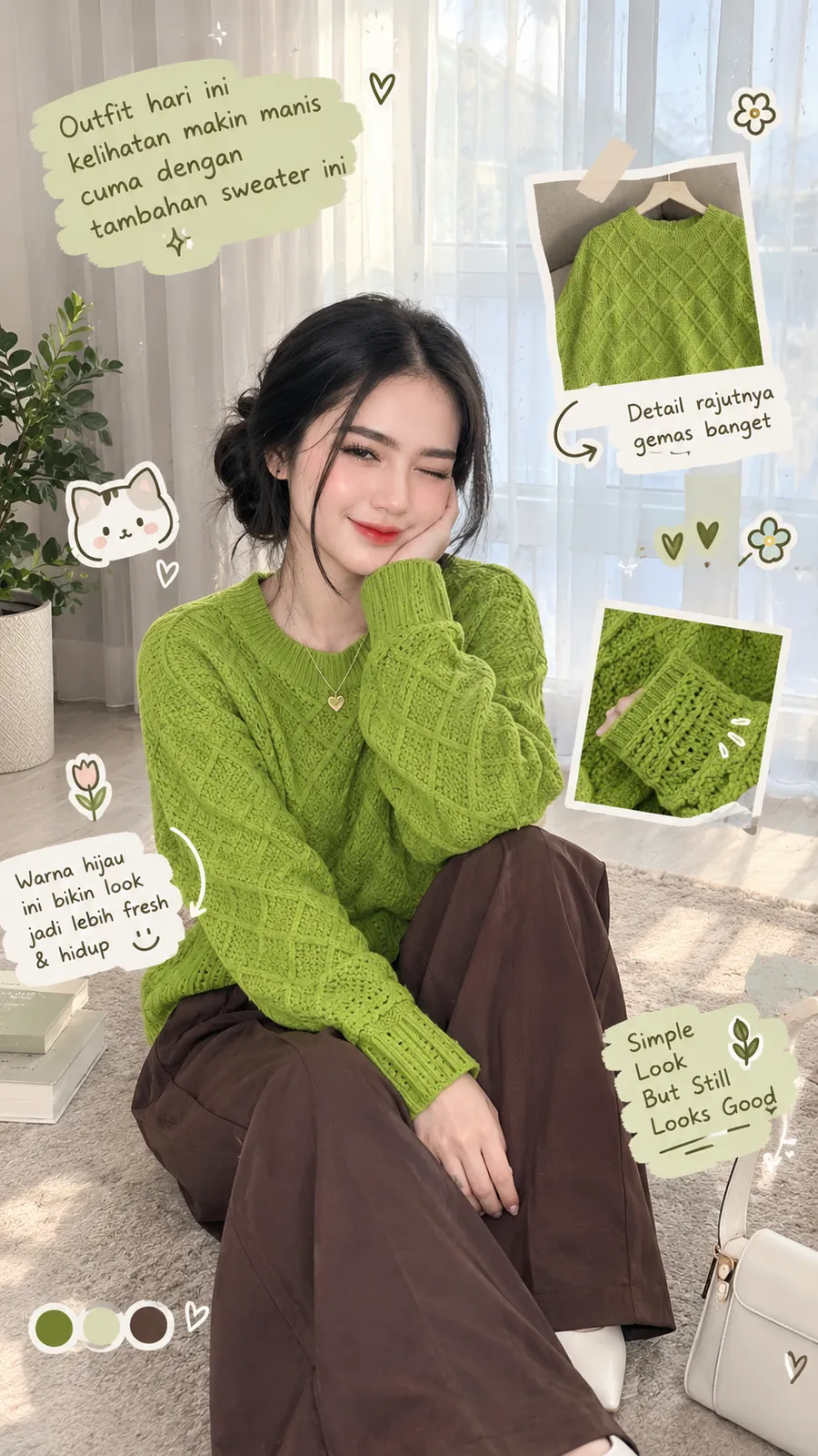 Curly blouse atasan rajut