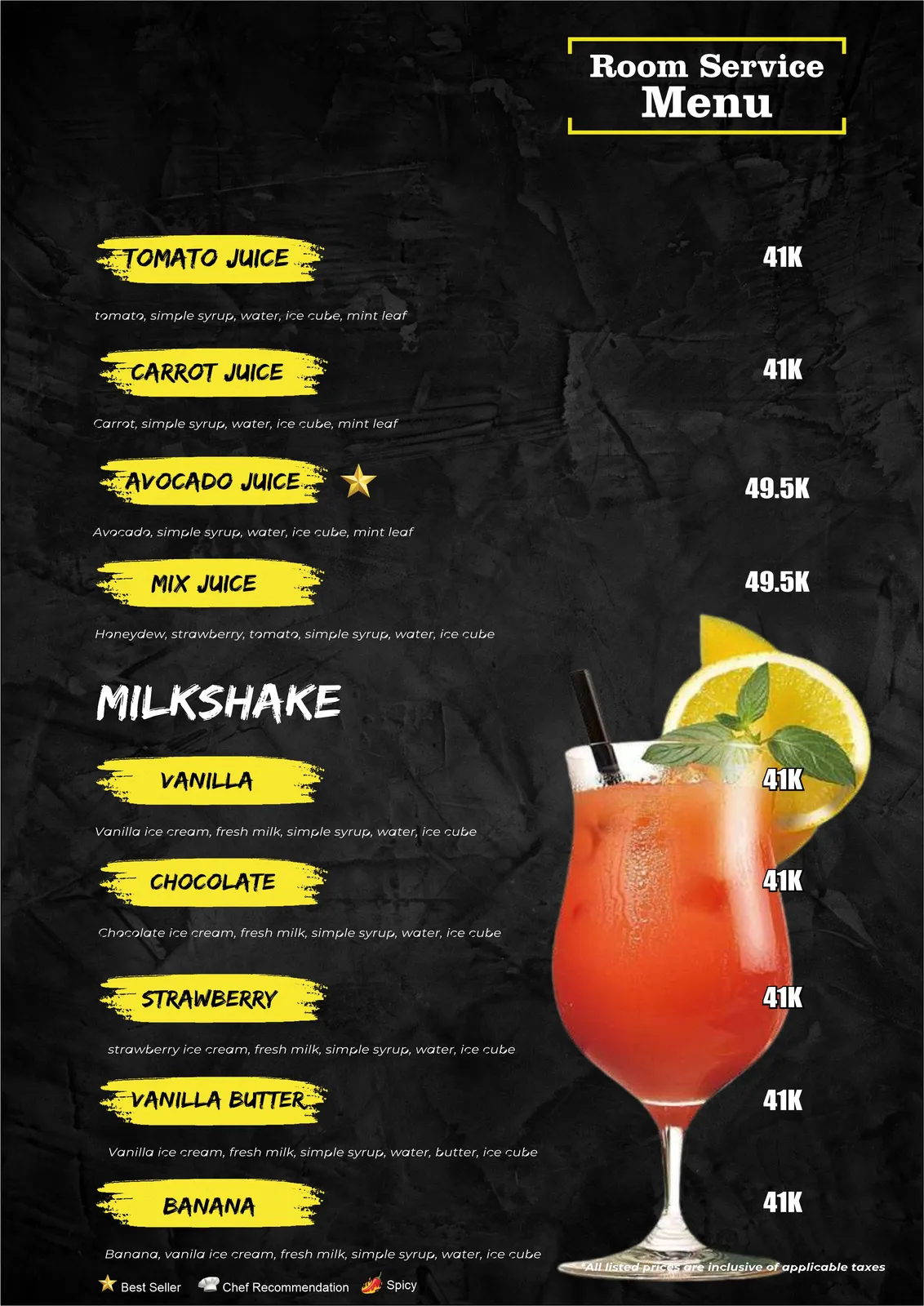 JUICE & MILKSHAKE