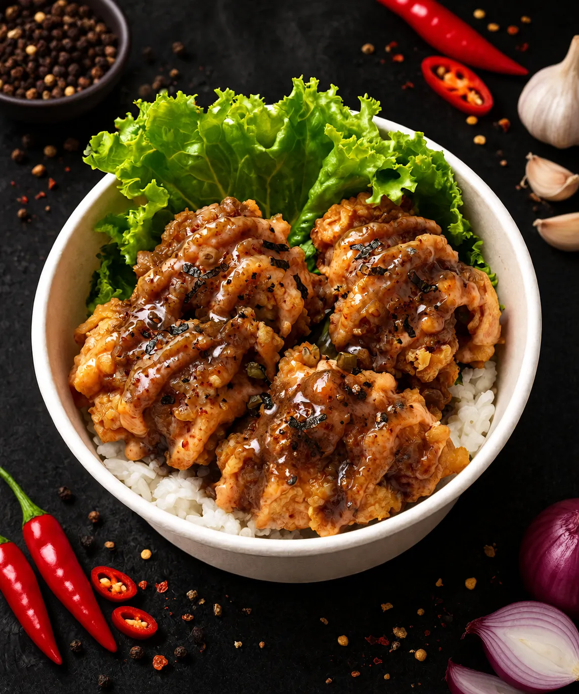 Rice Bowl Ayam Saus Lada Hitam