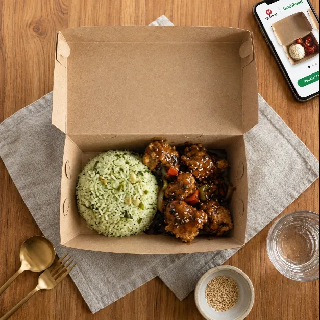 Nasi Daun Jeruk Ayam Saus Lada Hitam