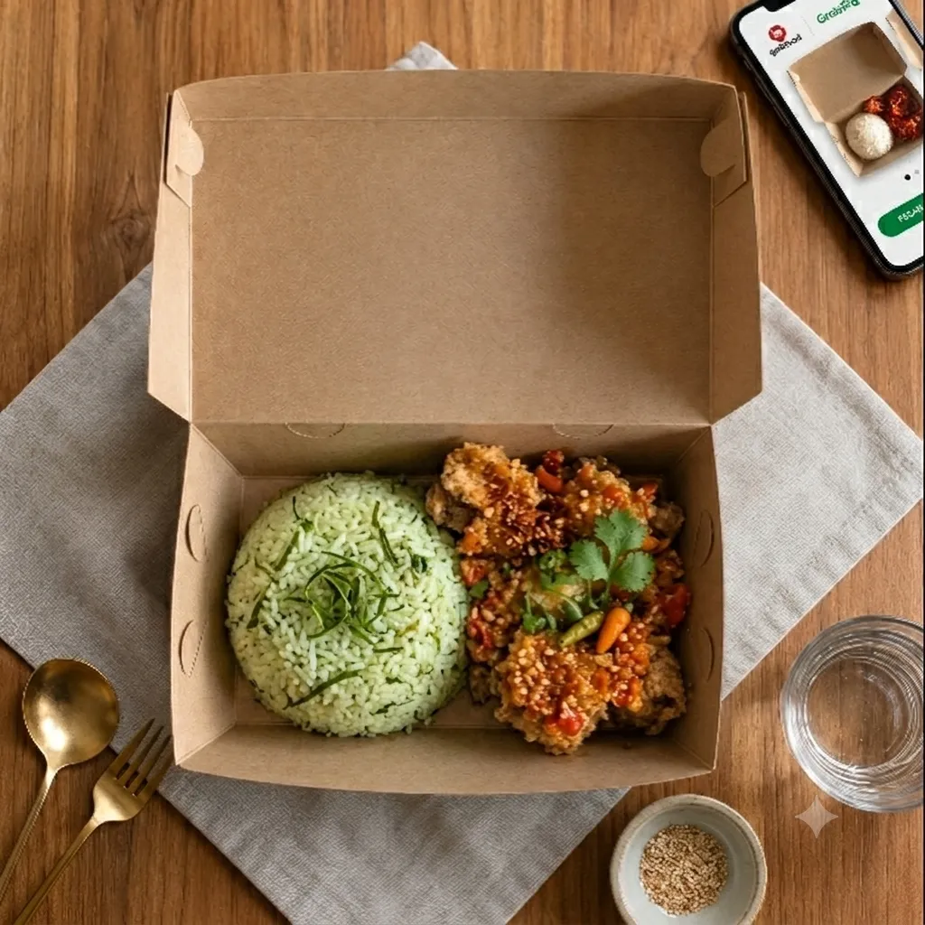 Nasi Daun Jeruk Ayam Sambal Geprek